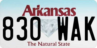 AR license plate 830WAK