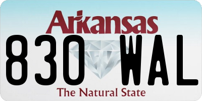 AR license plate 830WAL