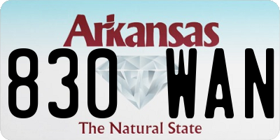 AR license plate 830WAN