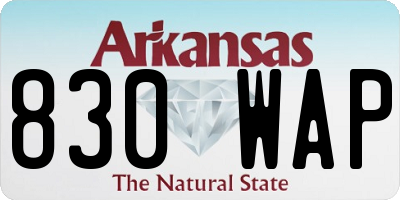 AR license plate 830WAP