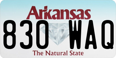 AR license plate 830WAQ