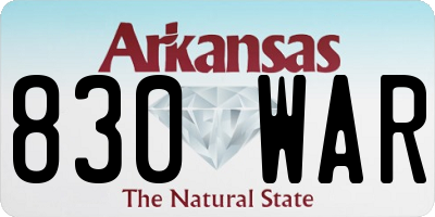 AR license plate 830WAR