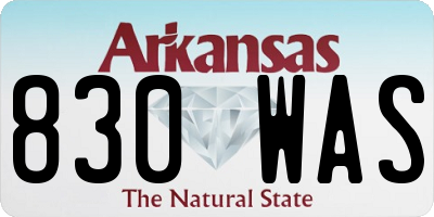 AR license plate 830WAS