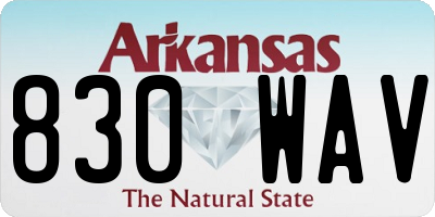 AR license plate 830WAV