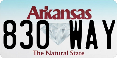 AR license plate 830WAY