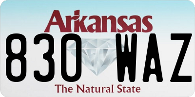 AR license plate 830WAZ