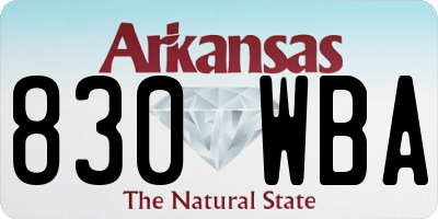 AR license plate 830WBA