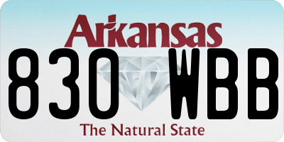 AR license plate 830WBB
