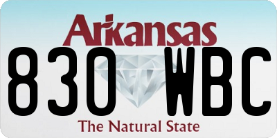 AR license plate 830WBC