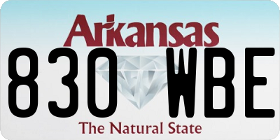 AR license plate 830WBE