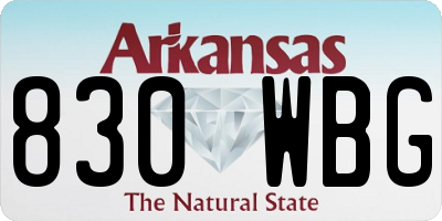 AR license plate 830WBG