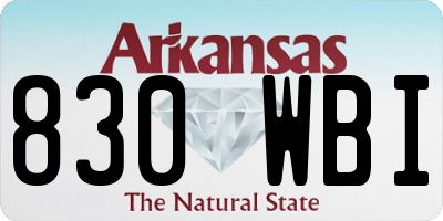 AR license plate 830WBI