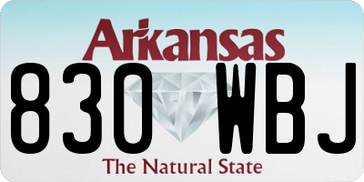 AR license plate 830WBJ
