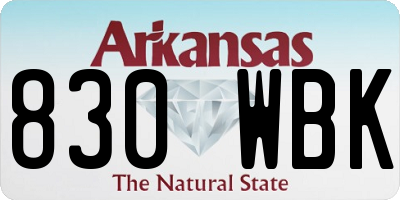 AR license plate 830WBK