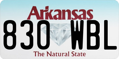 AR license plate 830WBL