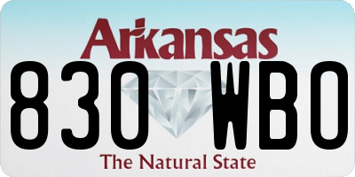 AR license plate 830WBO