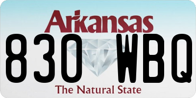 AR license plate 830WBQ