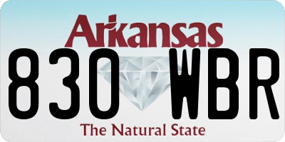 AR license plate 830WBR