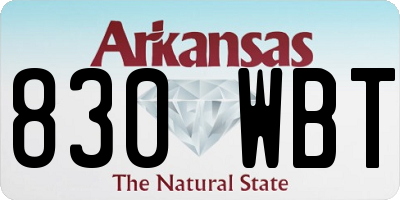 AR license plate 830WBT