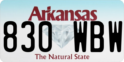 AR license plate 830WBW