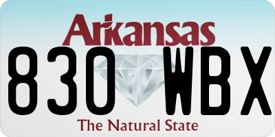 AR license plate 830WBX
