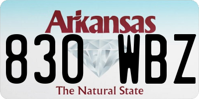 AR license plate 830WBZ
