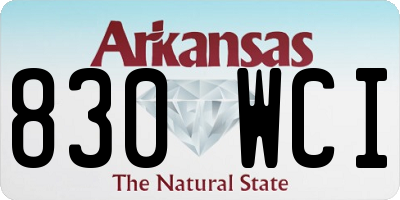 AR license plate 830WCI