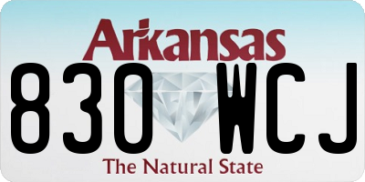 AR license plate 830WCJ