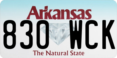 AR license plate 830WCK