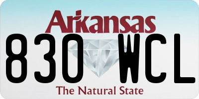 AR license plate 830WCL