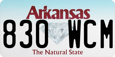AR license plate 830WCM