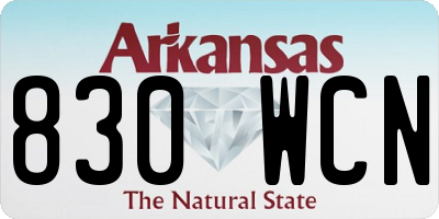 AR license plate 830WCN