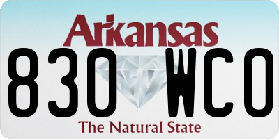 AR license plate 830WCO