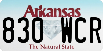 AR license plate 830WCR