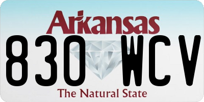 AR license plate 830WCV