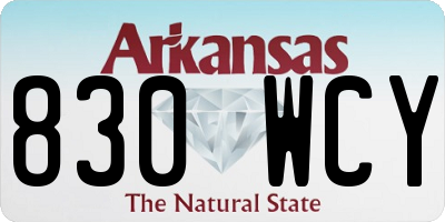 AR license plate 830WCY