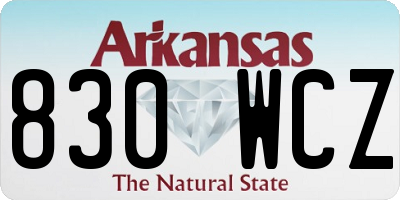 AR license plate 830WCZ
