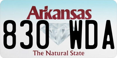 AR license plate 830WDA