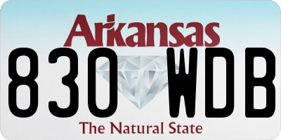 AR license plate 830WDB