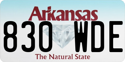 AR license plate 830WDE