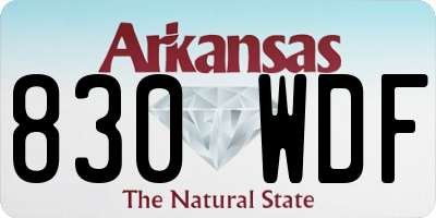 AR license plate 830WDF