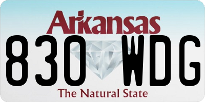 AR license plate 830WDG