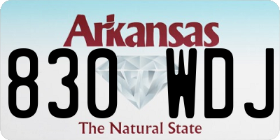 AR license plate 830WDJ