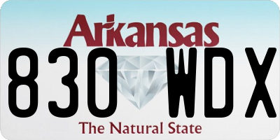 AR license plate 830WDX