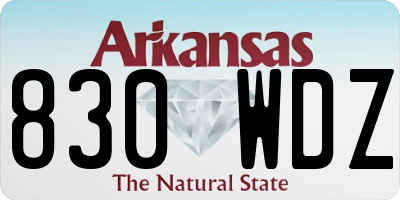 AR license plate 830WDZ