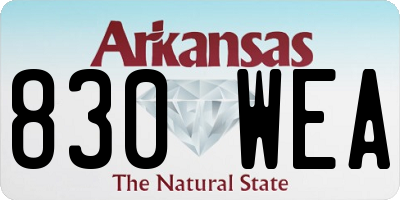 AR license plate 830WEA
