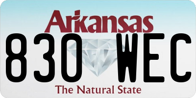 AR license plate 830WEC