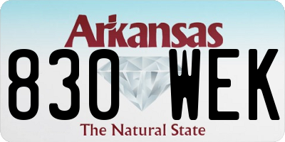 AR license plate 830WEK