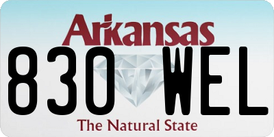 AR license plate 830WEL