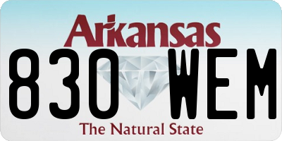 AR license plate 830WEM